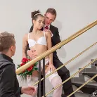 Ferrera Gomez in 'Bride in stockings gets into threesome'